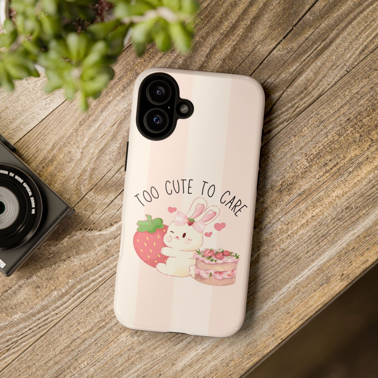Bunny Too Cute to Care Phone Case