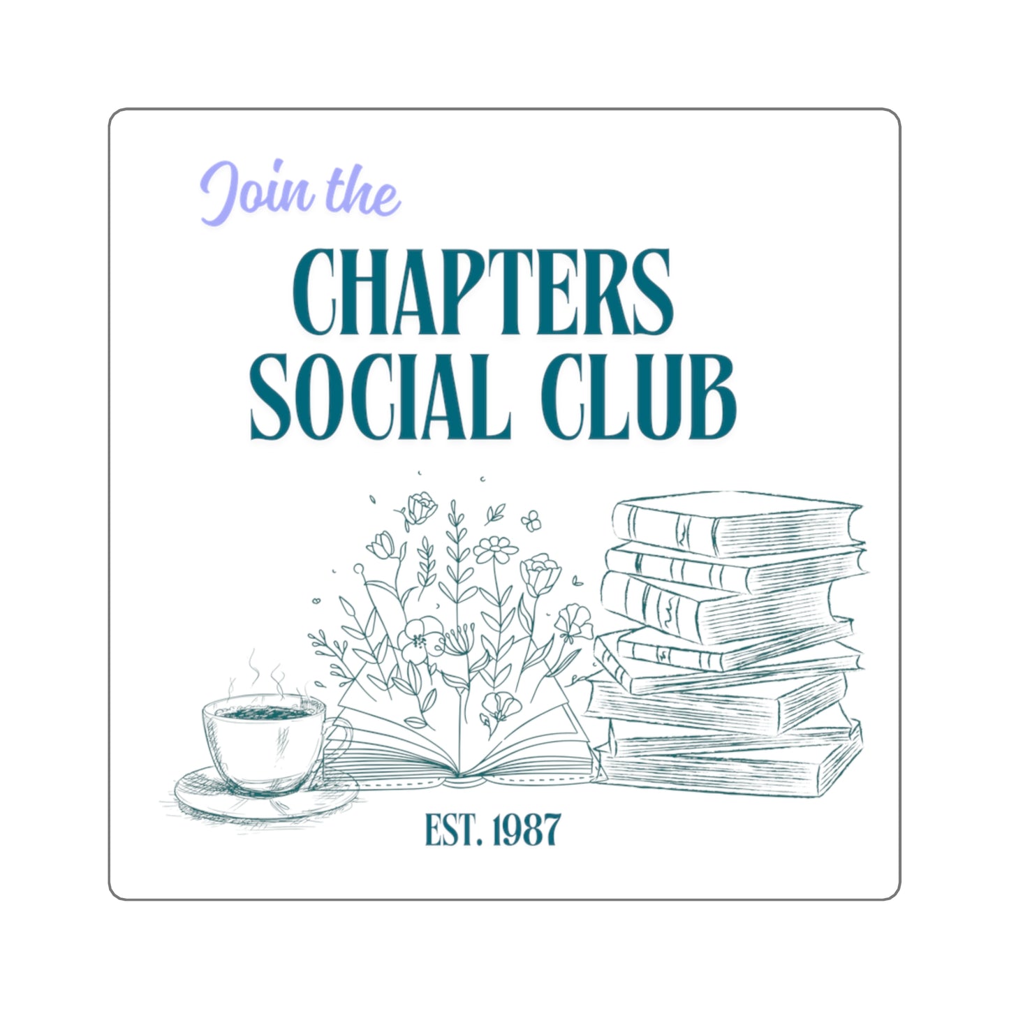 Chapters Social Club Book Lovers Sticker