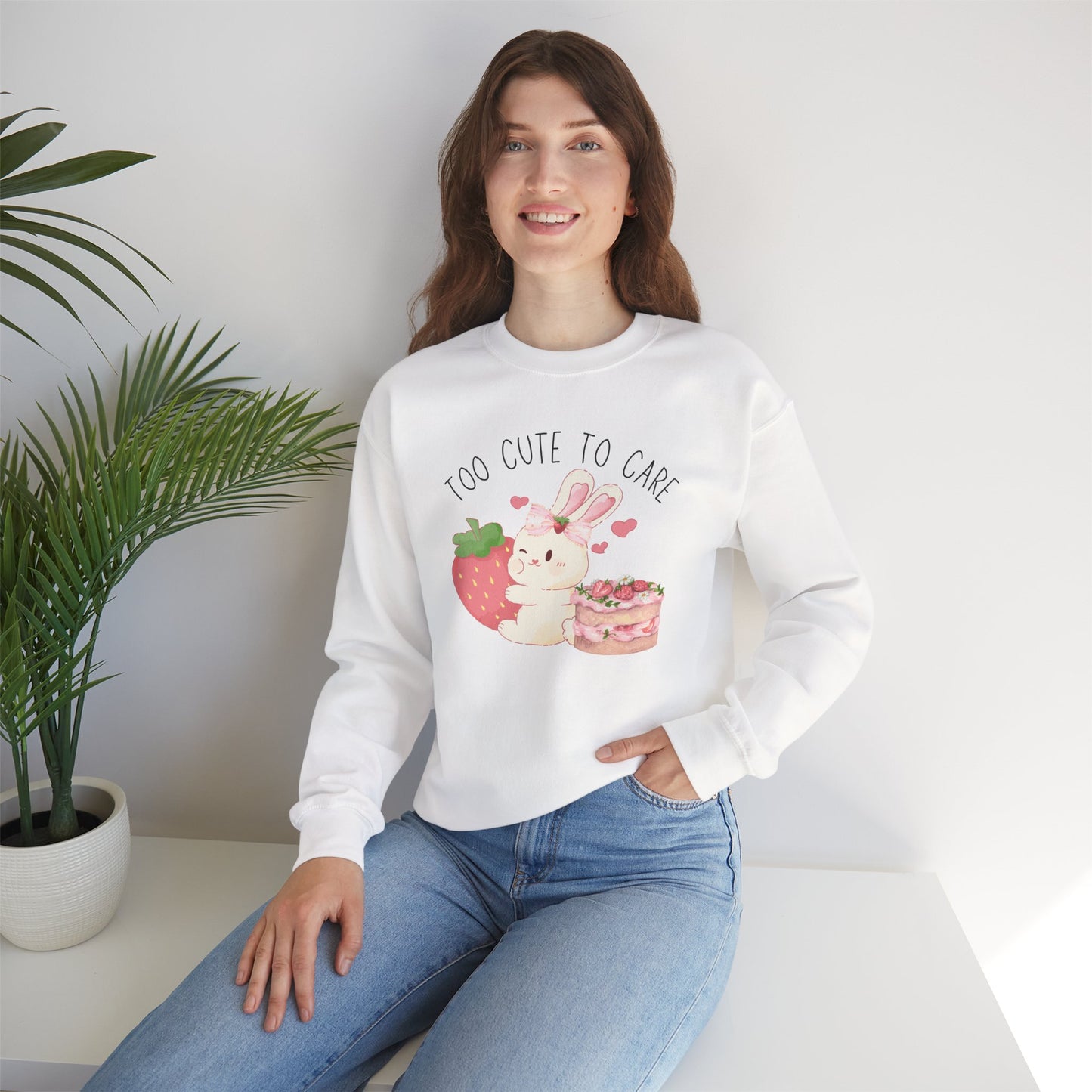Bunny Too Cute To Care Sweatshirt