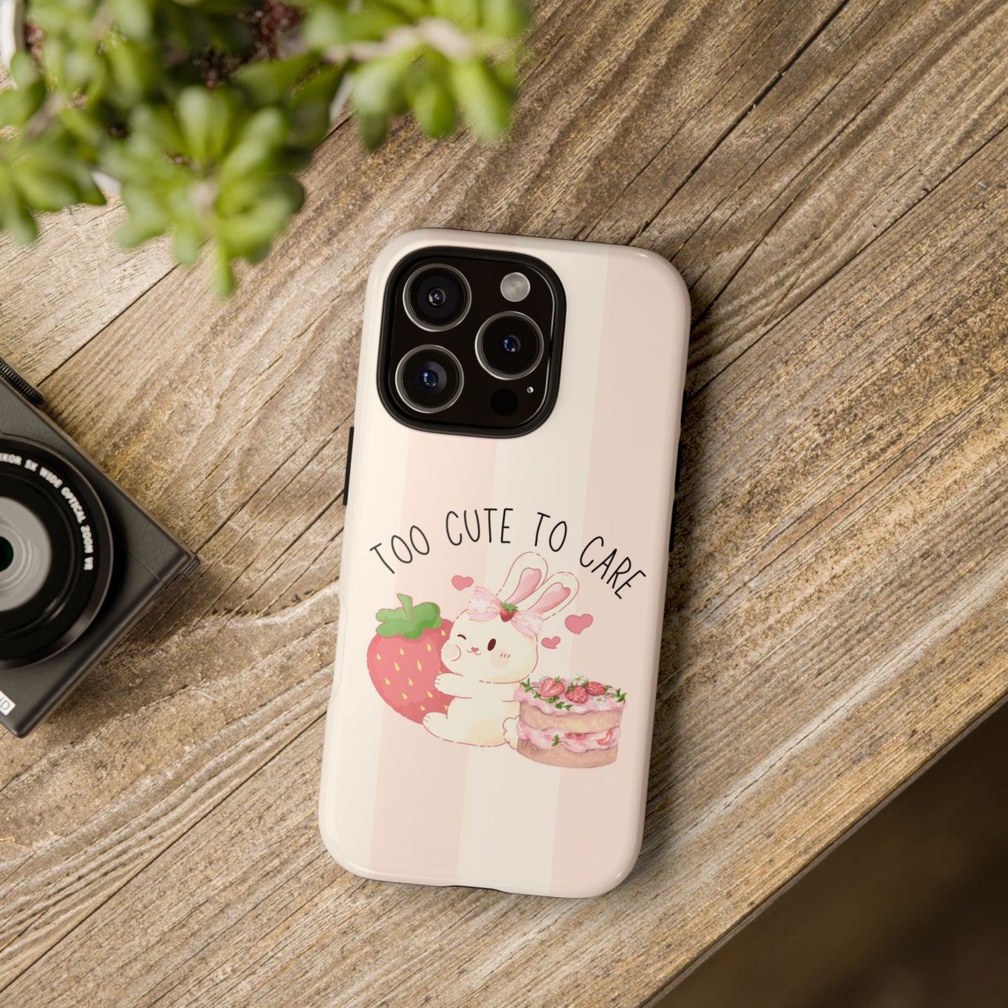 Bunny Too Cute to Care Phone Case
