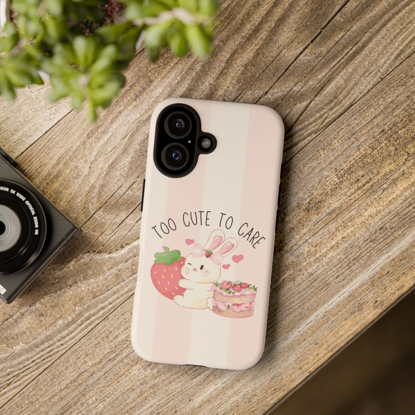 Bunny Too Cute to Care Phone Case