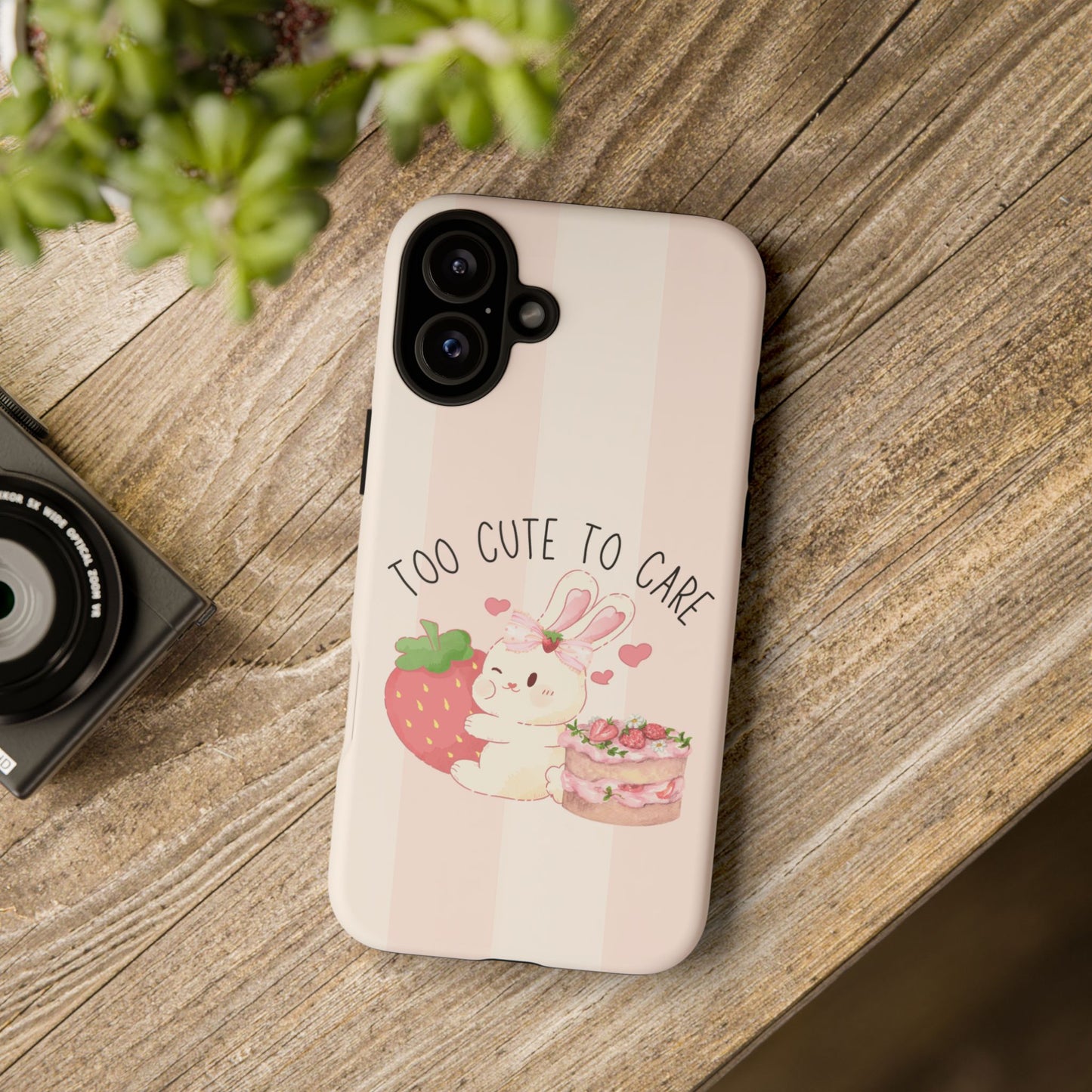 Bunny Too Cute to Care Phone Case