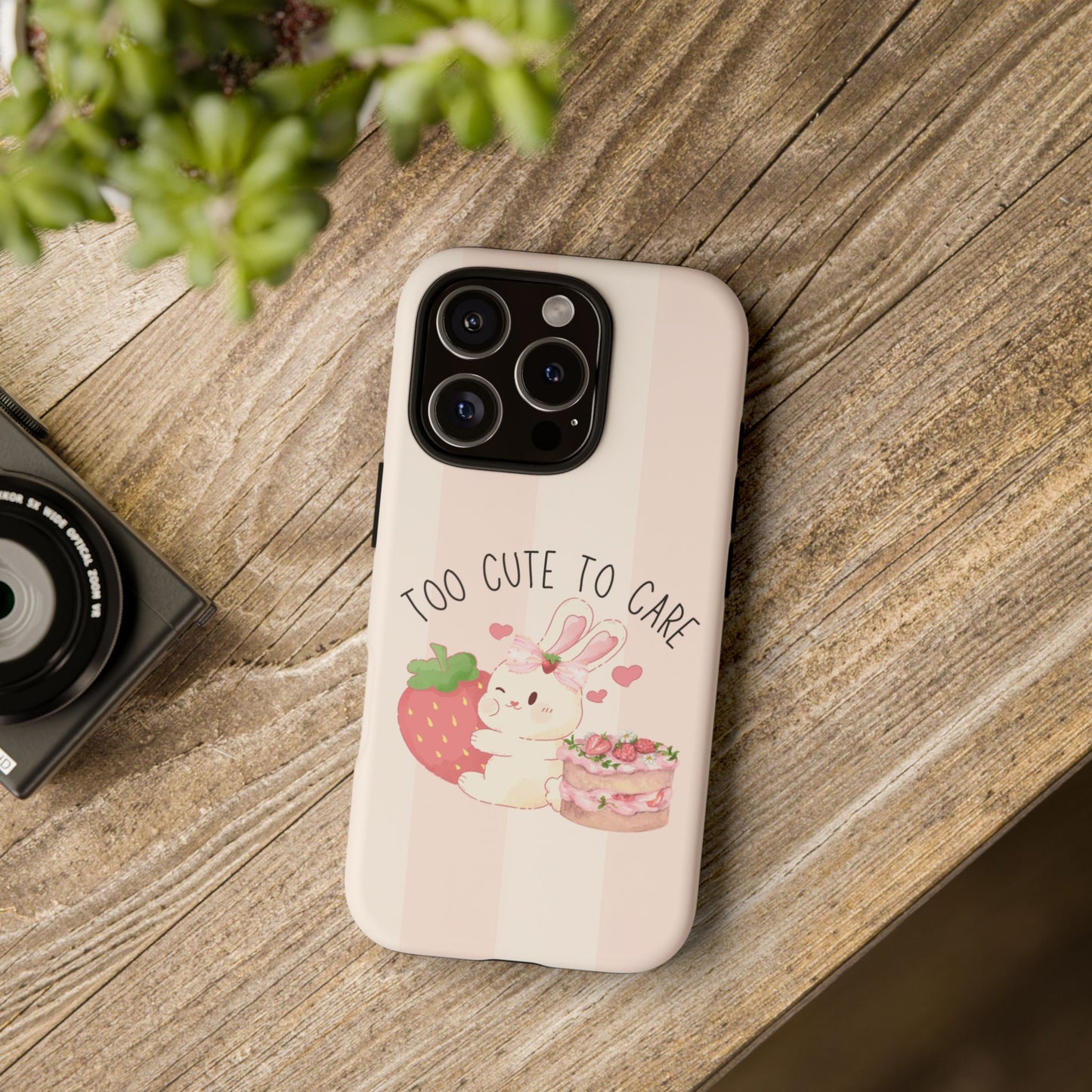 Bunny Too Cute to Care Phone Case