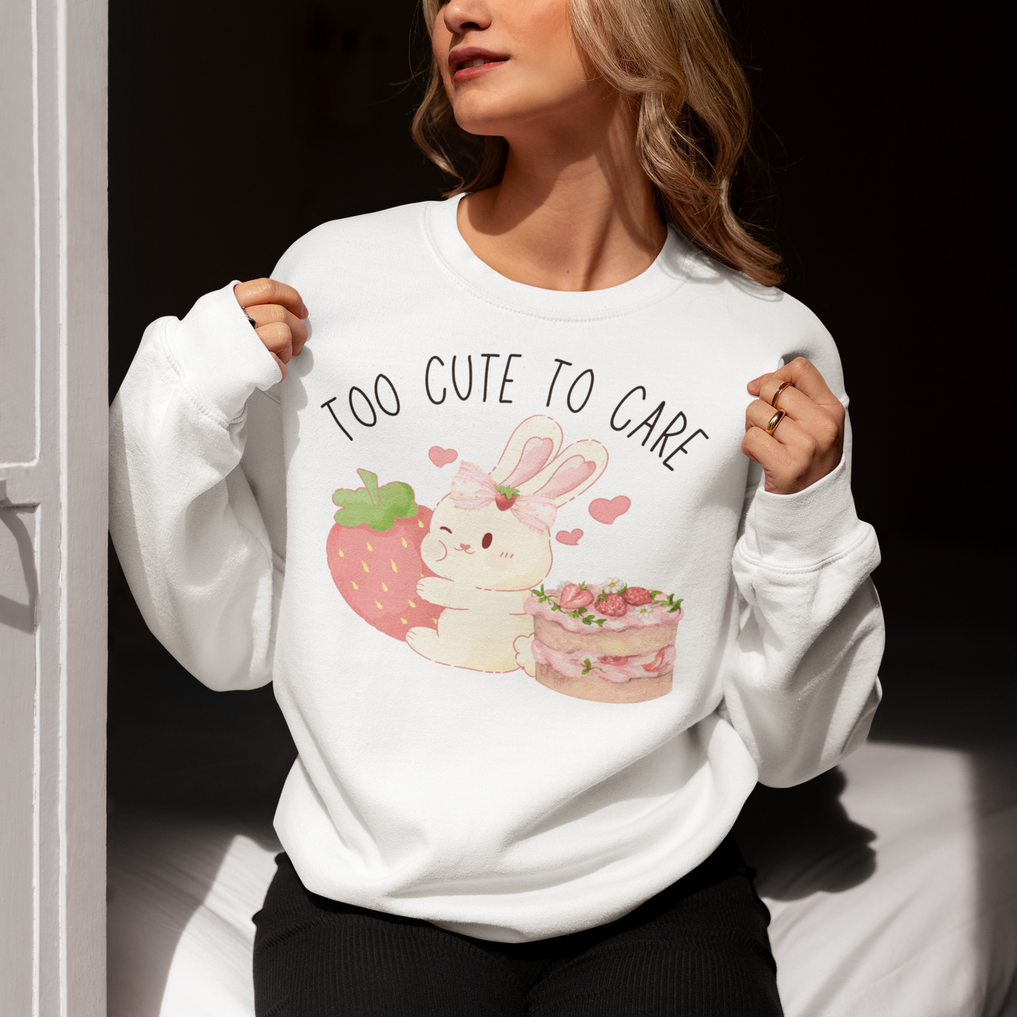 Bunny Too Cute To Care Sweatshirt