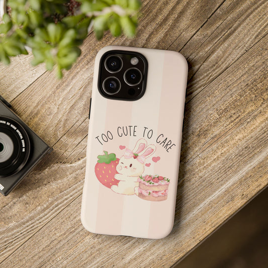Bunny Too Cute to Care Phone Case