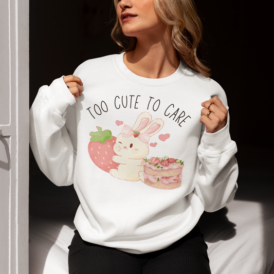 Bunny Too Cute To Care Sweatshirt